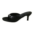 thumbnail image 4 of Ladies Stiletto Dress Flip Flops 2025 Stylish Leather Kitten High Heels Slides Sandals for Women Summer, 4 of 5