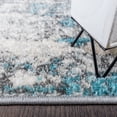 thumbnail image 4 of Tapis de Style Bohème Blanc Bleu Abstrait, Tapis de Salon Moderne Gris Multicolore, 4 of 6
