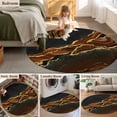 thumbnail image 5 of Round Rugs 3Ft, Brown Marble Round Area Rug Washable Indoor Throw Carpet, Gold Abstract Vintage Modern Ombre Art Small Non Slip Circle Rug for Bedroom Living Room Home Decor Aesthetic, 5 of 8