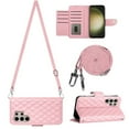 thumbnail image 2 of Dteck Crossbody Strap Case for Samsung Galaxy S24 Ultra,Magnetic Leather Women Wallet Card Slots Case Shockproof Kickstand Cover with Shoulder Strap for Galaxy S24 Ultra,Pink, 2 of 6