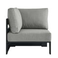 thumbnail image 3 of Modular Lounge Corner Chair, Grey Gray, Aluminum Metal, Outdoor Patio Balcony Cafe Bistro Garden Hospitality Restaurant, Modern Contemporary HB36555, 3 of 8