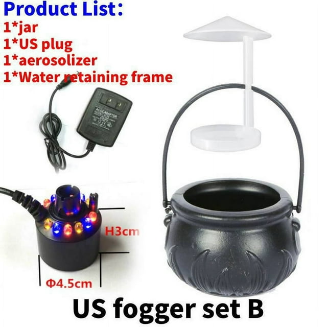 Halloween Witch Pot Cauldron 12 Color Changing Party Prop Color Changing Holiday Party Prop Decor Mist Maker Smoke Fog Machine