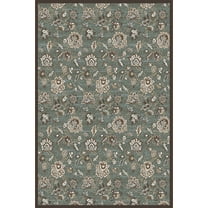 Radici Usa Pisa Area Rug 3475 Light Green Vines Leaves 7' 10 x 7' 10" Round