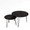Black, variant on Homy Casa Round Nesting Coffee Table Set of 2, Faux Marble or Wood Look Top, Metal Legs