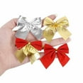 thumbnail image 6 of 12pcs Red Christmas Bows – Gold & Silver Bowknot Ornaments for Christmas Tree, Mantel, Wreath, Holiday Party, Indoor & Outdoor Decorations, Gold, Bows, 6 of 9