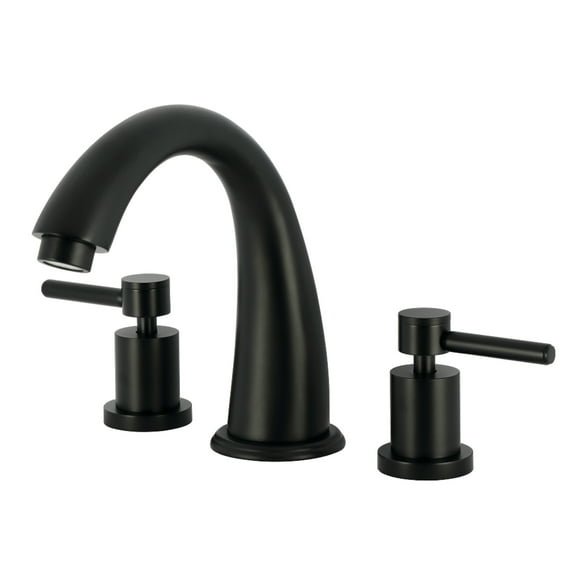 Kingston Brass KS2360DL Concord Two-Handle Deck Mount Roman Tub Faucet, Matte Black