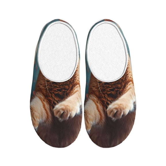 Kdxio Floating Cat And Donuts Women's Men's Slippers Plush Slip-On House Slipper for Winter Indoor Soft Cushion Non-slip Fluffy Slides Slippers-35/36