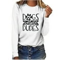 thumbnail image 1 of Pompotops T-shirt Décontracté Imprimé pour Femmes Col Rond Manches Longues Tunique Blouse, 1 of 8
