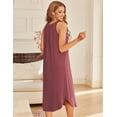 thumbnail image 3 of Ekouaer Sleeveless Nightgowns for Women Long Night Gown Pleated Full Length Sleepwear Tank Sleep Dress Slit Dress, 3 of 6