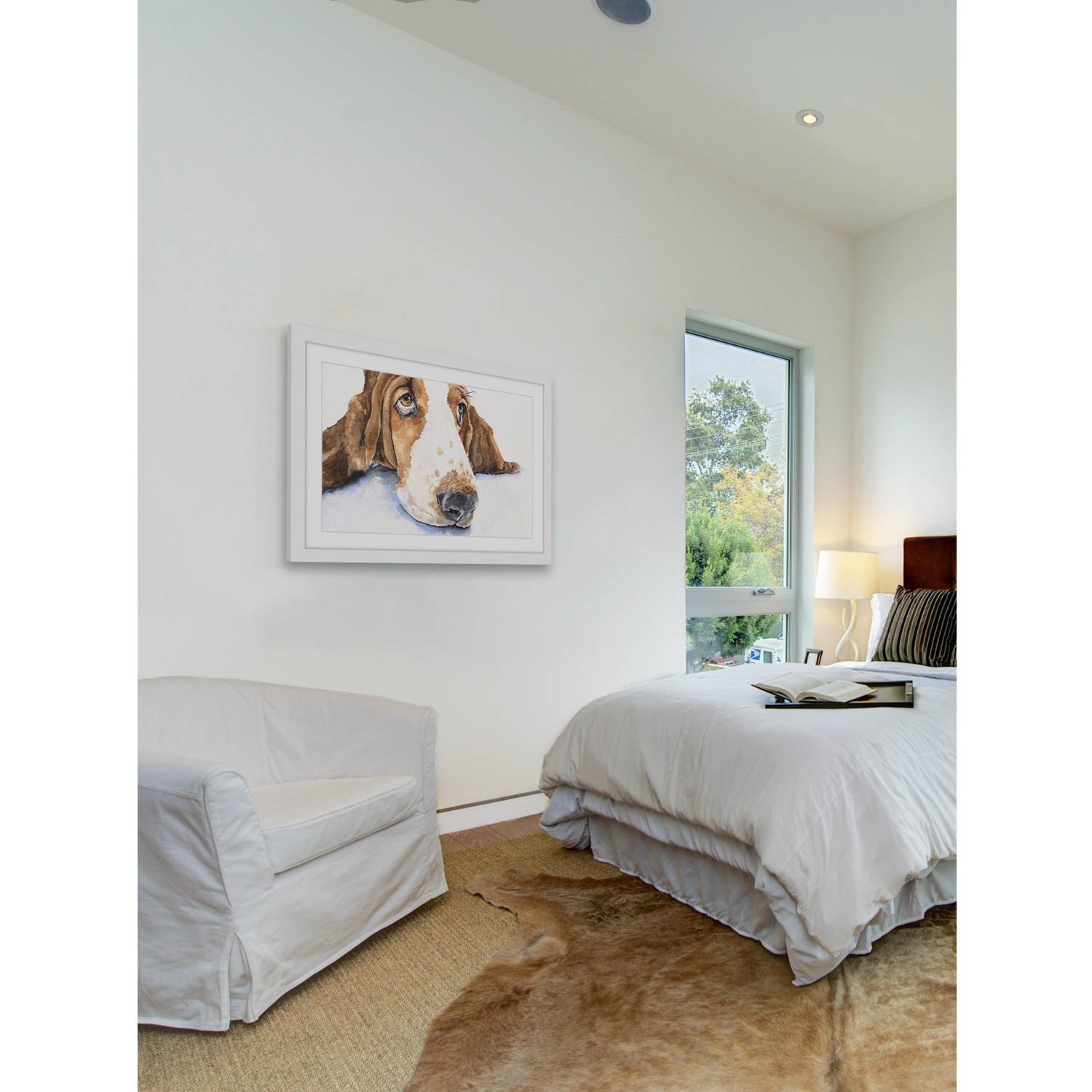 "Basset 4" Framed Painting Print