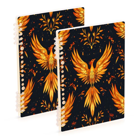 Notebook 8.3x5.7x0.4 Inch One Sizex1 Journey Note Diary Hardcover Notebook 60 Pages,80g Paper Writing Smooth and Not Easy to Break Golden Phoenix