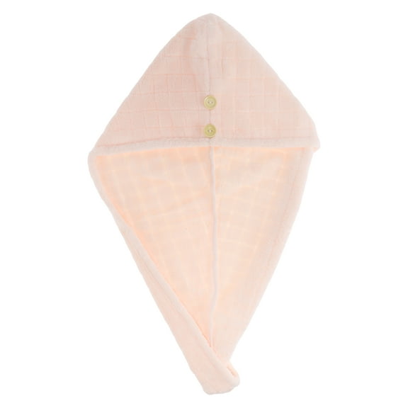 1 Pc Women Breathable Grid Hair Drying Towel for Bathroom Vacation Travel Pink Coral Velvet