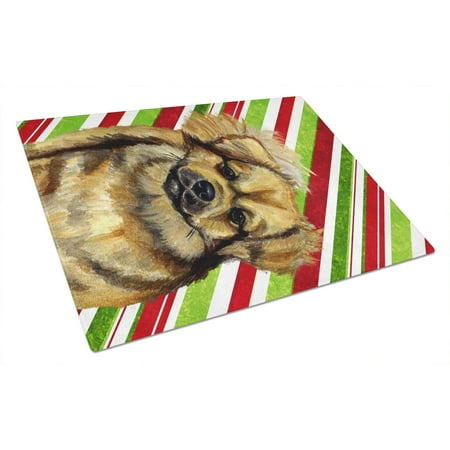 

Caroline s Treasures LH9259LCB Tibetan Spaniel Candy Cane Holiday Christmas Glass Cutting Board Large 12H x 16W