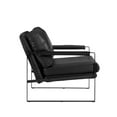 thumbnail image 6 of 27" Black Faux Leather and Metal Arm Chair, 6 of 7