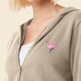 thumbnail image 5 of Dalix Flamingo Embroidered Fleece Cropped Zip Hoodie Cold Fall Winter Womens in Tan XL X-Large, 5 of 5