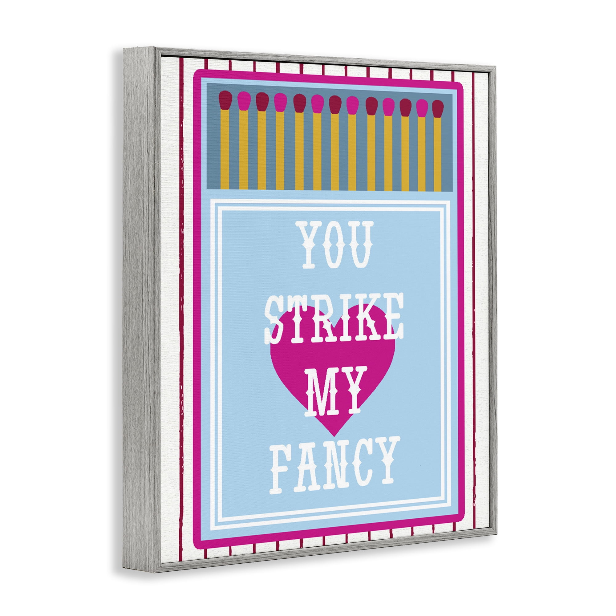 Stupell Industries You Strike My Fancy Gray Framed Giclee Art, design by Lil' Rue