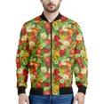 thumbnail image 4 of Chaqueta con cremallera y estampado 3D de frutas y verduras de colores para hombre, sudadera vegana, camisetas de manga larga, chaquetas bomber de calle, 4 of 5