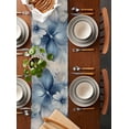 thumbnail image 2 of Boanket Blue White Daisy Table Runner - 60 Inch Long, Kitchen Dining Table Runner Dresser Scarves, Vintage Elegant Butterfly Flowers Farmhouse Decor for Coffee Tables Wedding Party Banquet, 2 of 8
