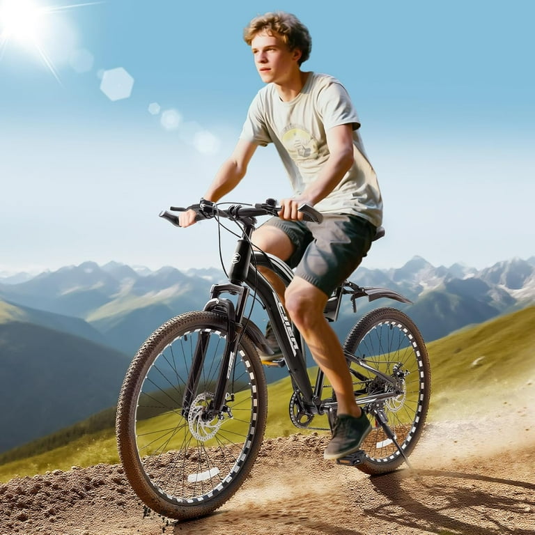 24 Inch Mountain Bike for Adults, Wanan Full Suspension Mens MTB