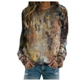 thumbnail image 2 of Womens Plus Size Tops 2023 Fashion Casual Print Sweatshirts Thermal Crewneck Long Sleeve T-Shirts Loose Com Up to 65% off, 2 of 3