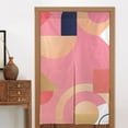 thumbnail image 4 of XMXT Japanese Noren Doorway Room Divider Curtain,Art Geometric Pink Print Restaurant Closet Door Entrance Kitchen Curtains, 34 x 56 inches, 4 of 7