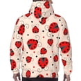 thumbnail image 7 of Honeii Red Ladybug Pattern Mens Hoodies Men's Loose Sleeve Sweatshirt,Pullover Hooded Sweatshirt for Men,Essentials Hoodie-X-Large, 7 of 7
