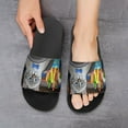 thumbnail image 6 of GZHJMY Stylish Slides for Women Men, A Cat Ash Drives A Car on The Highway Soft Flexible Slip-on Sandals Slippers, 6 of 7