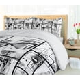 thumbnail image 5 of Ambesonne Eiffel Tower Duvet Cover Sets, Modern Paris Girl, 2-Queen, Black White Grey, 5 of 7