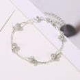 thumbnail image 4 of Rhinestone Balls Double Layered Women Anklet Alloy Beads Adjustable Chain Anklet Foot Accessories, 4 of 8
