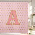 thumbnail image 2 of Manfei Cute Polka Dot Shower Curtain 72Wx72L,Pink Monogrammed A Bathroom Curtain, 2 of 5