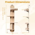 thumbnail image 3 of Gymax Door Hanging Cat Climber w/Plush Bed Scratching Post Carpeted Jumping Platforms Beige, 3 of 10