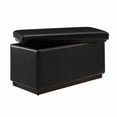 thumbnail image 6 of Linon Blanche Rectangle Storage Ottoman - Black Faux Leather, 6 of 11