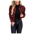 thumbnail image 2 of Veste Moteur à Revers pour Femmes, Veste Courte Punk à Fermeture Éclair, 2 of 9