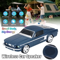 Lohoms Retro 1960s Car-Inspired Bluetooth Speaker with Deep Bass, Dual Tweeter, LED Lights, FM Radio, USB Rechargeable, Portable Wireless Speaker for Home, Parties & Car(Blue)
