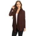 thumbnail image 4 of MOA COLLECTION Women's Casual Solid Long Sleeve Open Front Draped Cardigan, 4 of 6