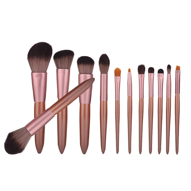 equipo superior de los cepillos de los cosméticos de la fibra de la manija ergonómica profesional del sistema de cepillo del maquillaje 12pcs