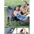 thumbnail image 6 of Timber Ridge Padded 3 Person Camping Chair Supports to 1050lbs, Portable Camp Couch Double Camping Chairs, Outdoor Oversized Folding Loveseat Perfect for Campsites, Patio/Lawn, Soccer Games, Grey, 6 of 9