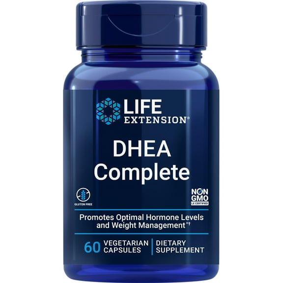 Life Extension DHEA Complete, with 7-Keto® DHEA, promotes optimal hormone levels & weight management, gluten free, non-GMO, vegetarian, 60 capsules
