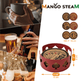 thumbnail image 6 of Mango Steam Set of Six Poker Card Cork Coasters with Coaster Holder, Red, 6 of 6