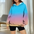 thumbnail image 5 of DDAPJ pyju Lightweight Hoodies for Women Gradient Color Hooded Sweatshirt Pleated Front Long Sleeve Drop Shoulder Pullover Hoodie with Kangaroo Pocket, 5 of 8