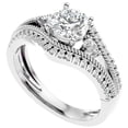 thumbnail image 3 of Pompeii 1 1/3Ct Diamond & Moissanite Designed Accent Engagement Ring in 10k Gold (G/H,I1), 3 of 6