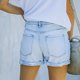 thumbnail image 2 of Pantalones cortos de mujer Pantalones cortos desgastados ajustados Agujeros Dobladillo enrollado Pantalones de verano de talle medio, 2 of 8