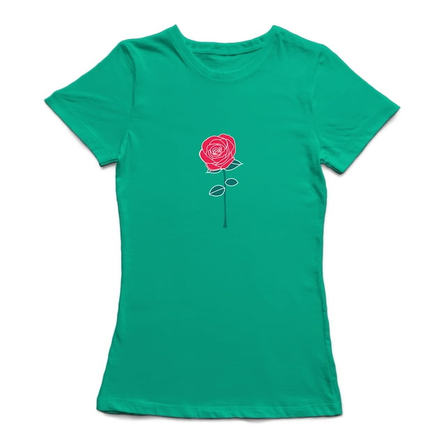 T-shirt Graphique Rose Mignon pour Femmes Vert Kelly