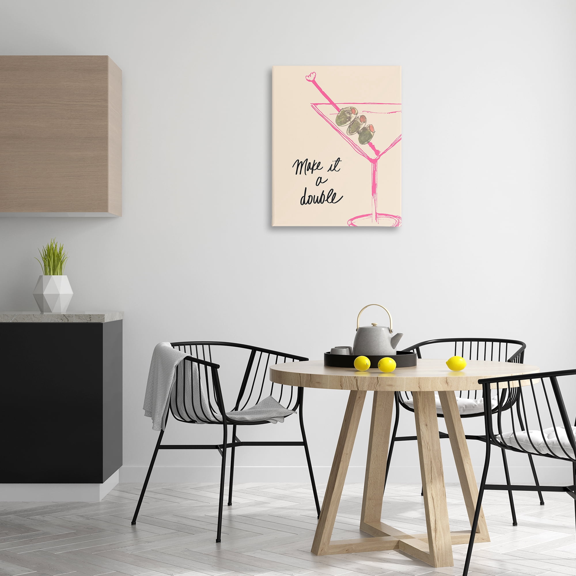 Stupell Industries Make It Double Martini Food & Beverage Painting Wrapped Canvas Art Print Wall Art, 24 x 30
