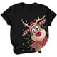 thumbnail image 5 of Camiseta holgada de manga corta con cuello redondo y estampado navideño informal a la moda para mujer Pompotops hfajkhk124492, 5 of 6