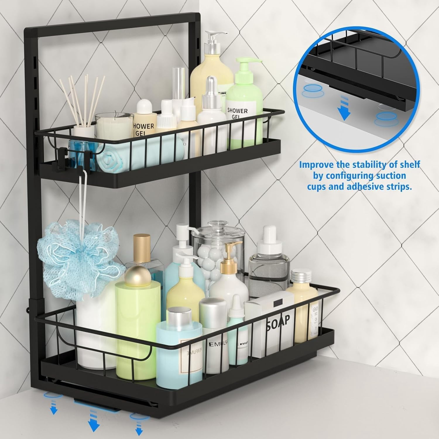 Under Sink Organizer 2 Pack, 2-Tier Cabinet Organizer for Kitchen, Bathroom, Slide Out Drawer Under Sink Organizers and Storage, Metal Organizing Rack for Pantry, Cabinet, Closet