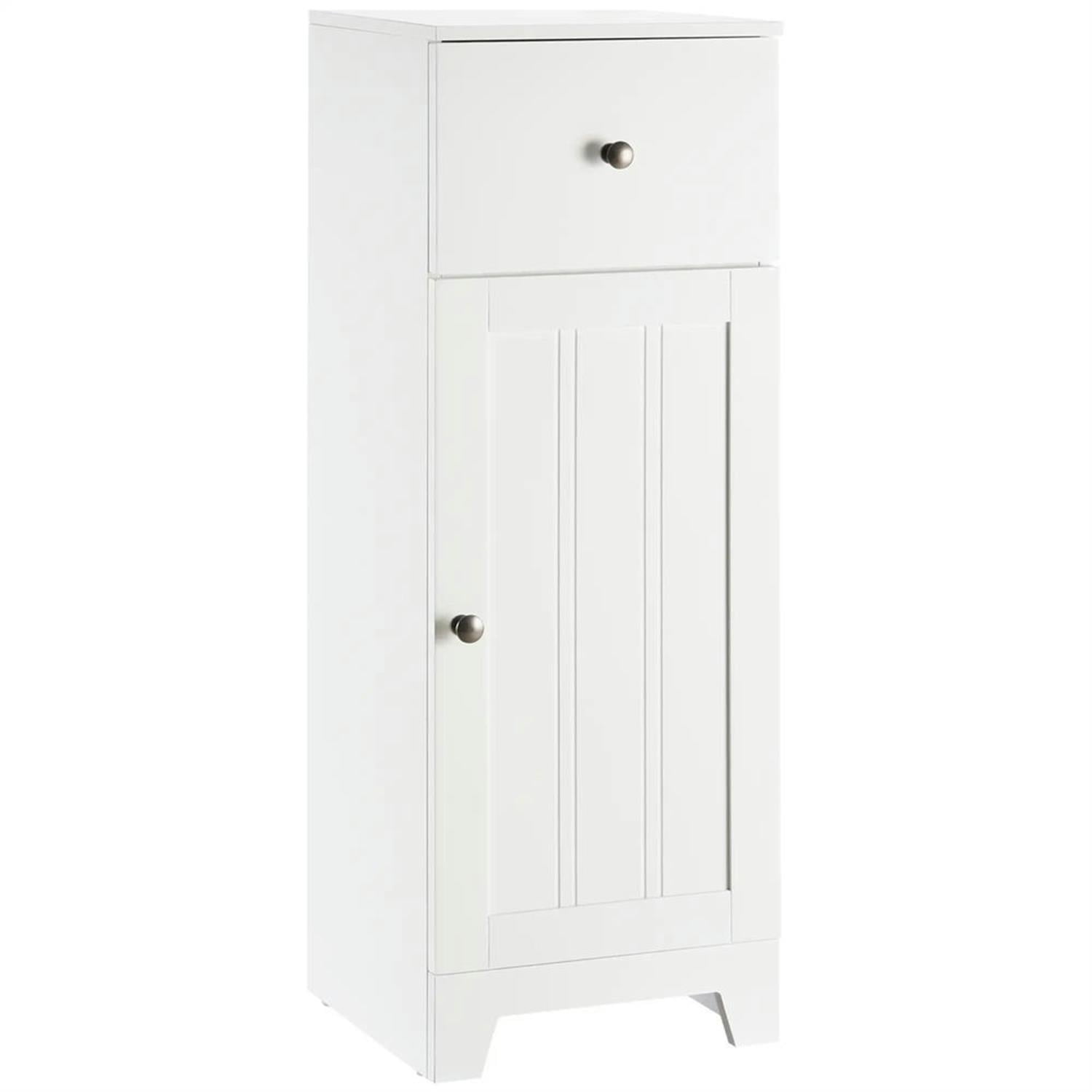 Demi Bonn 35" Bathroom Floor Cabinet, Freestanding Bathroom Storage Cabinet with Adjustable Shelf and Drawer, for Living room, Entryway, Kitchen, White