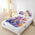 thumbnail image 4 of Manfei Colorful Cute Dragon Twin Sheet Sets,Cartoon Animal Twin Fitted Sheet,Retro Watercolor Flowers Flat Sheet For Boys Kids,Luxury Bedroom Decor,3pcs, 4 of 7