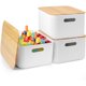 thumbnail image 1 of Cestas de Almacenamiento Plásticas con Tapa, Caja de Almacenamiento para Armario, Cesta de Plástico con Tapa, Contenedores Plásticos para Organizar el Hogar, 1 of 4