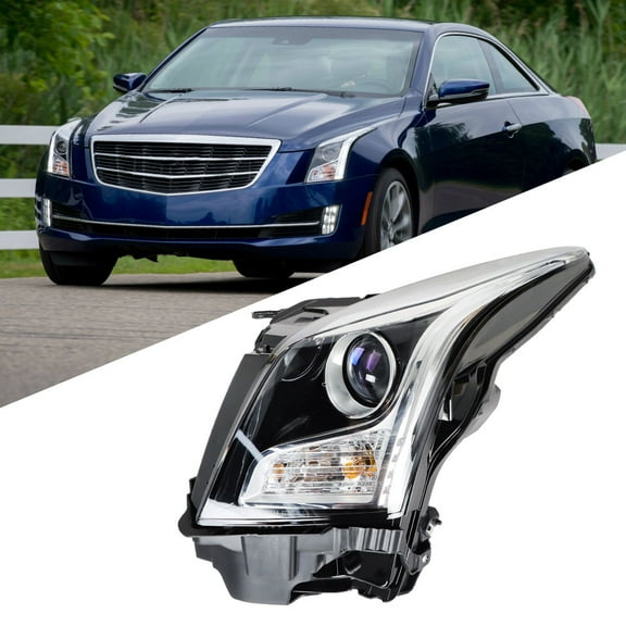 PET-U Halogen Headlight Replacement for 2013 2014 2015 2016 2017 2018 ATS Sedan Chrome Headlights Assembly Left Driver Side